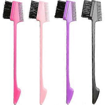 8pcs Multifunctional Double Sided Edge Control Hair Brush Comb Eyebrow Eyelash Styling Tool Set