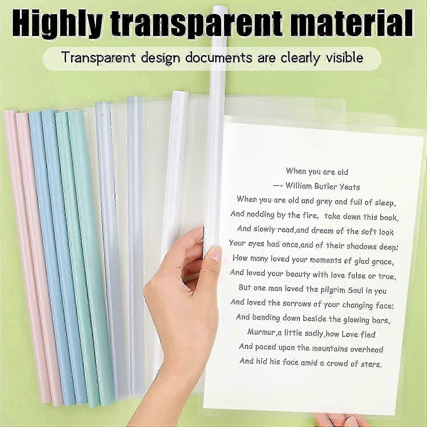 10 Sheets A4 File Folder, Plastic Report Covers Folder, A4 Binder,x