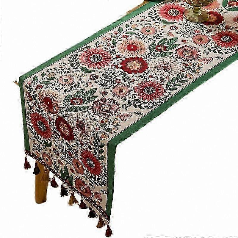 Sunflower Table Runner Polyester Bright Color Dining Table Decor