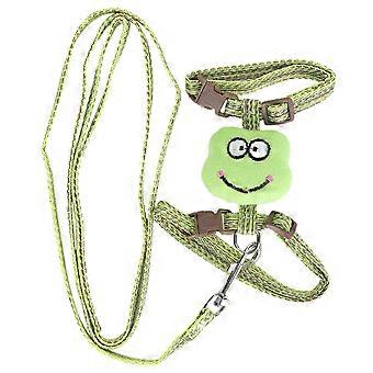 AntiLost Cat Harness with Leash Pet Adjustable EscapeProof Harness Strap for Walking(Green )
