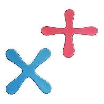 Foam Boomerang Toy Set 26cm Red and Light Blue Lightweight Safe Outdoor Flying Disc for Kids Family Play