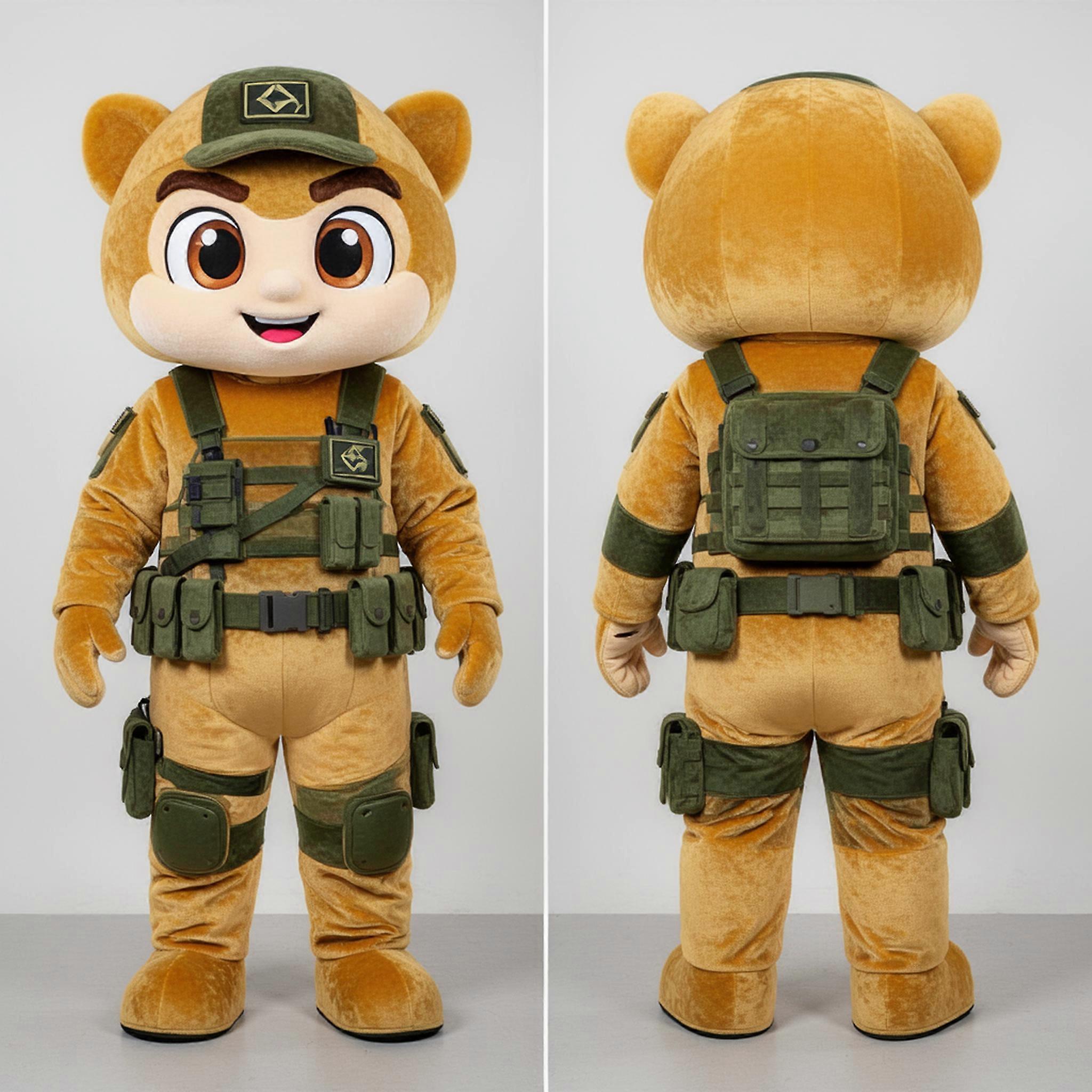 MASTICOT Gold Armored Brave Commando Mascot