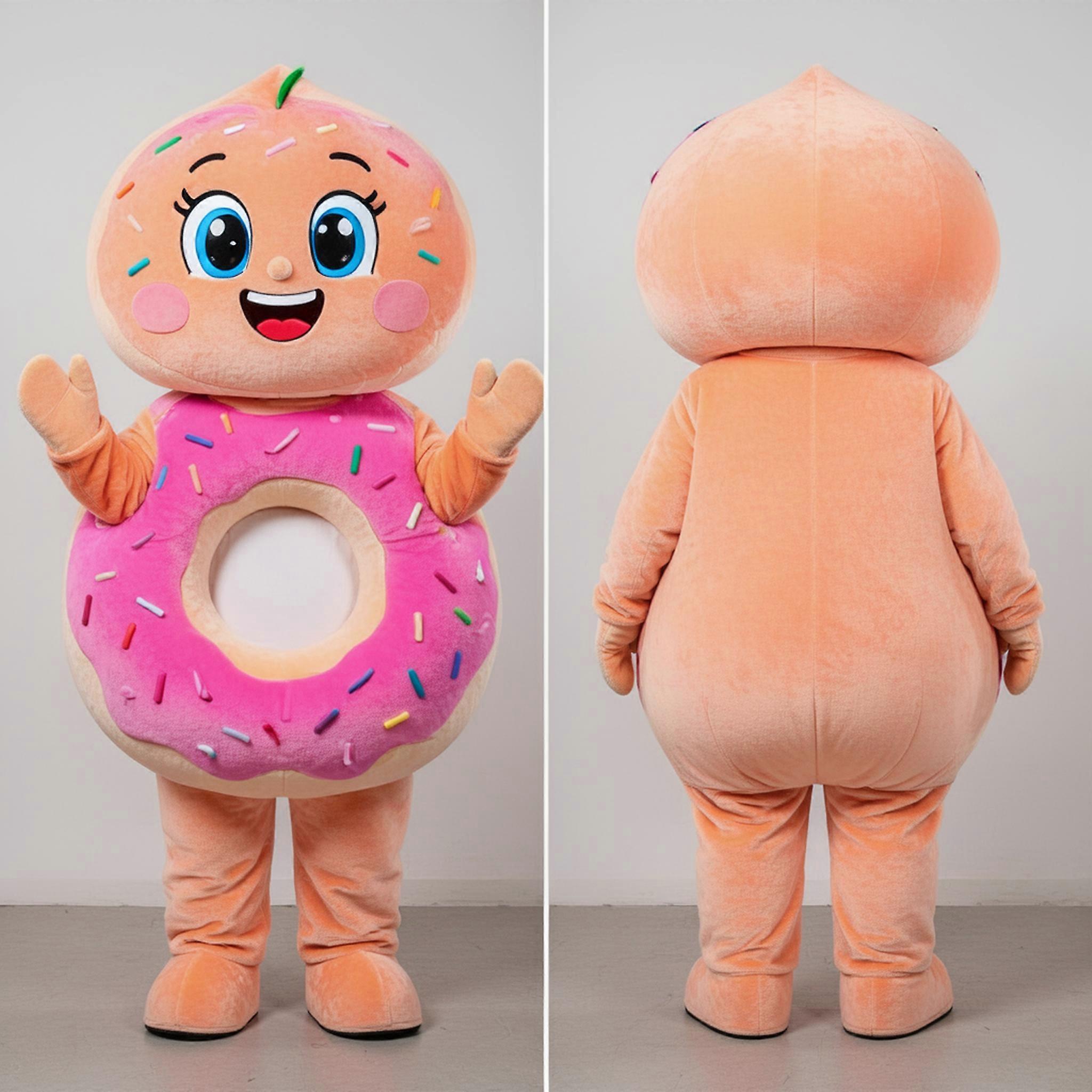 MASTICOT Peach Glazed Donut Mascot