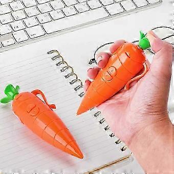 Novelty Carrots Design Press Type Recording Pen Portable Compact Easy To Carry Anywhere Travel Journal On-The-Go Notes.C3