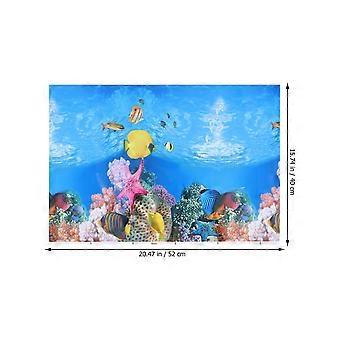 3D Aquarium Background Sticker for Decoration 2Pcs Double Sided Fish Tank Paper