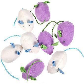 Souris en peluche pour chat, jouet à mâcher pour chaton, 8 pièces, réaliste