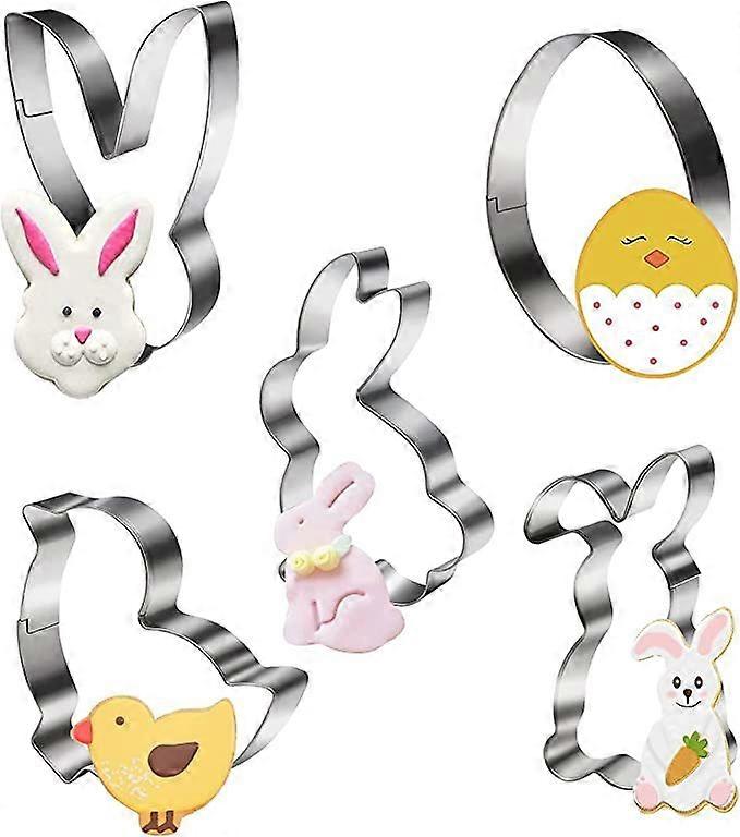 5pcs Easter Cookie Cutters for Kids, Easter Cookie Cutter Set