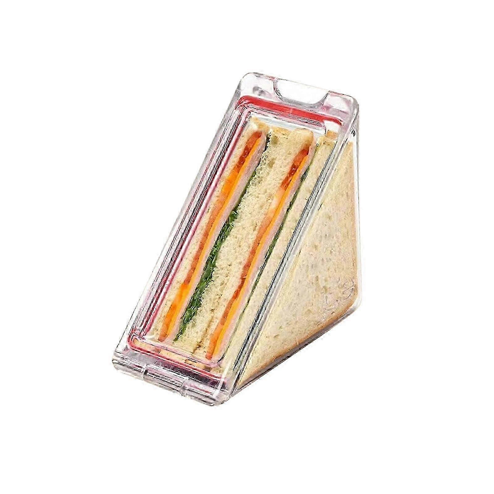 Clear Triangle Sandwich Box Portable Plastic Reusable Lunch Bag