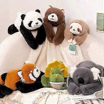 Obciążona pluszowa panda czerwona, miękka pluszowa zabawka łagodząca lęk, poduszka do przytulania dla dzieci i dorosłych