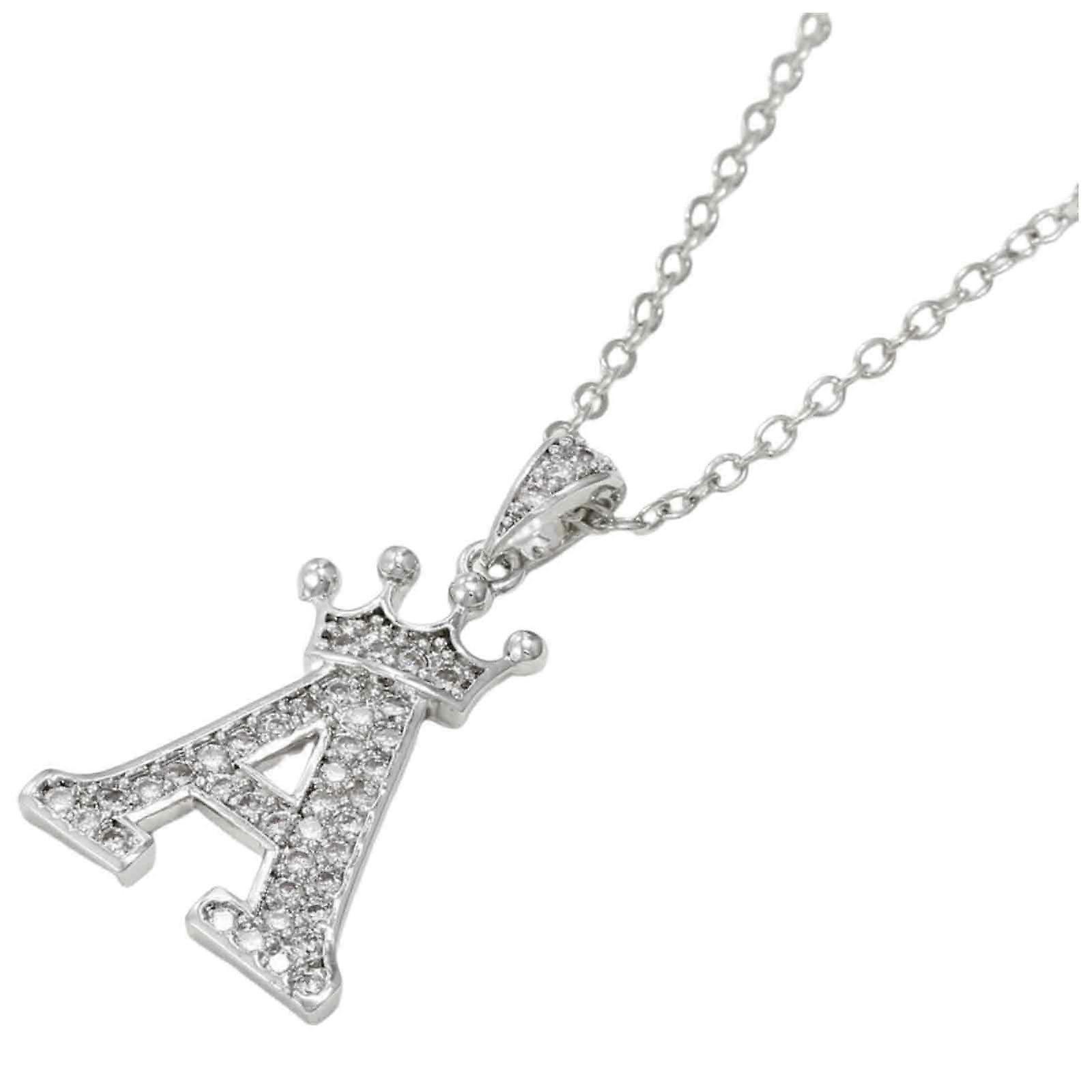 Sparkling Crystal Monogram Necklace Adjustable Chain