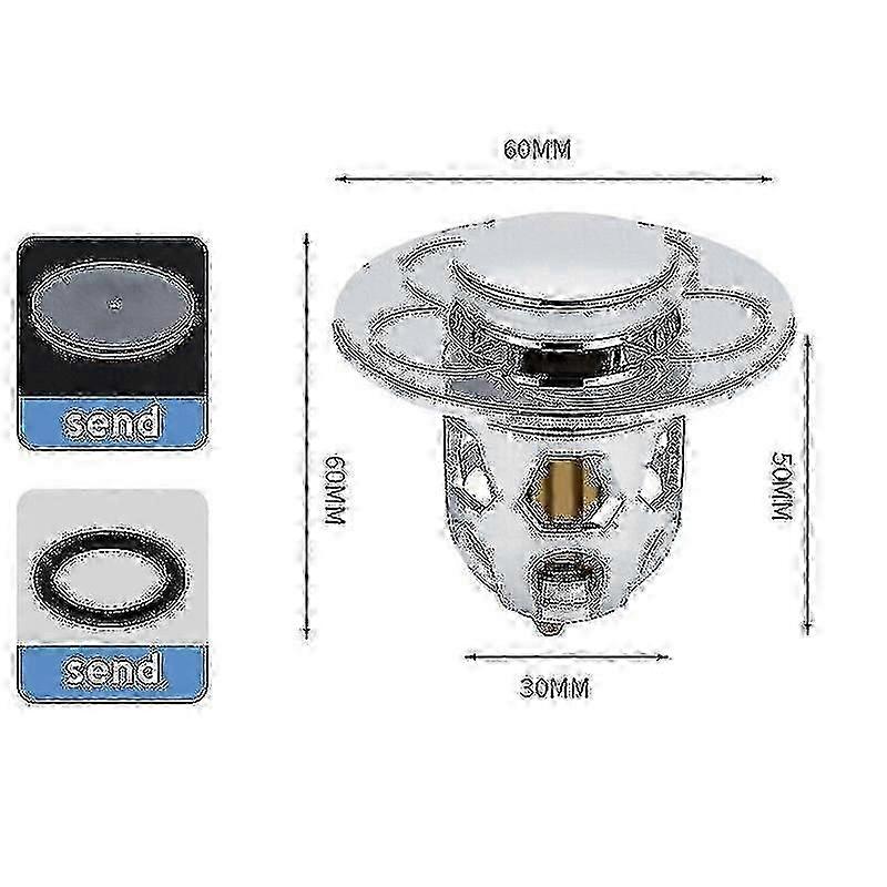 Universal Bathroom Sink Bounce Up Drain Filter Plug Stopper
