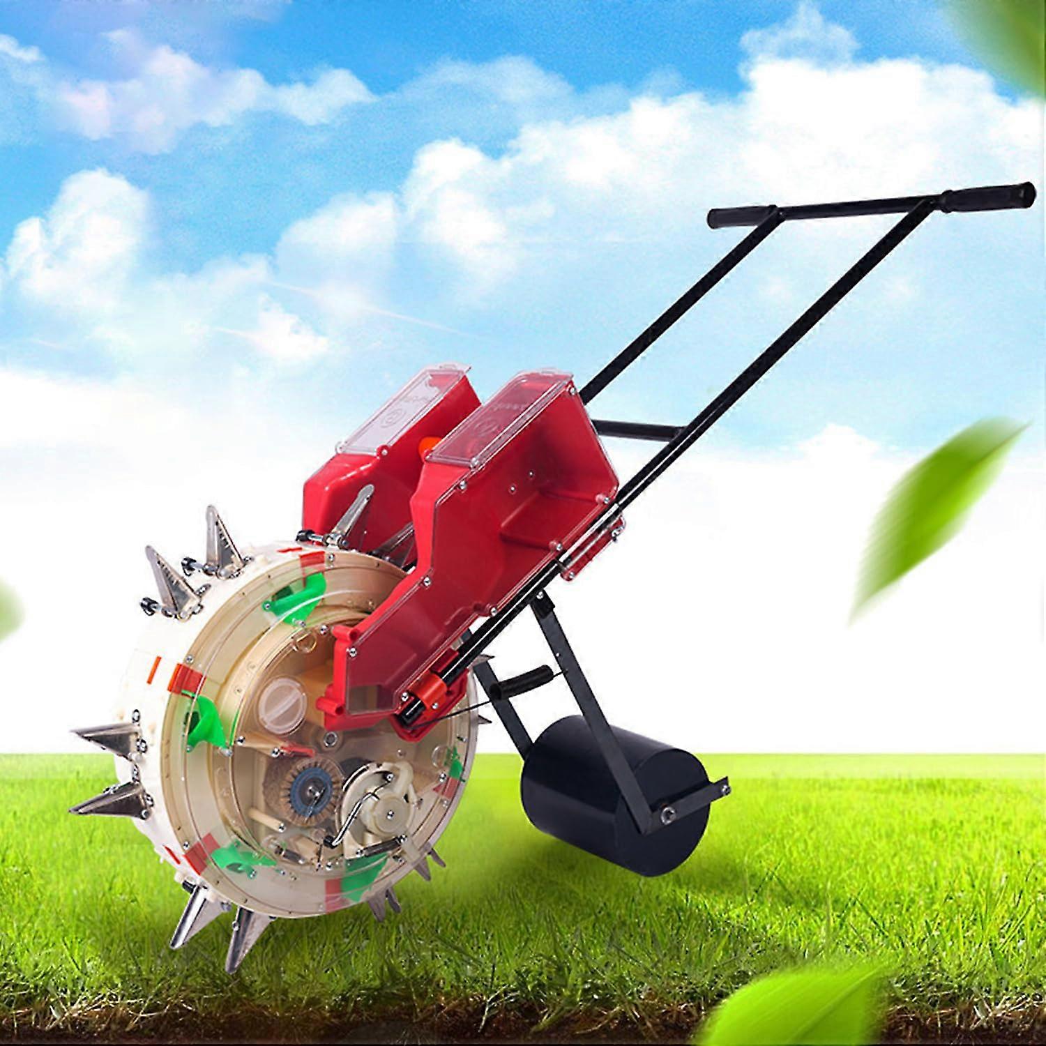 Hand Push Seeder with Adjustable Sowing Depth and Precise Seed Metering for Vegetable Garden Fields
