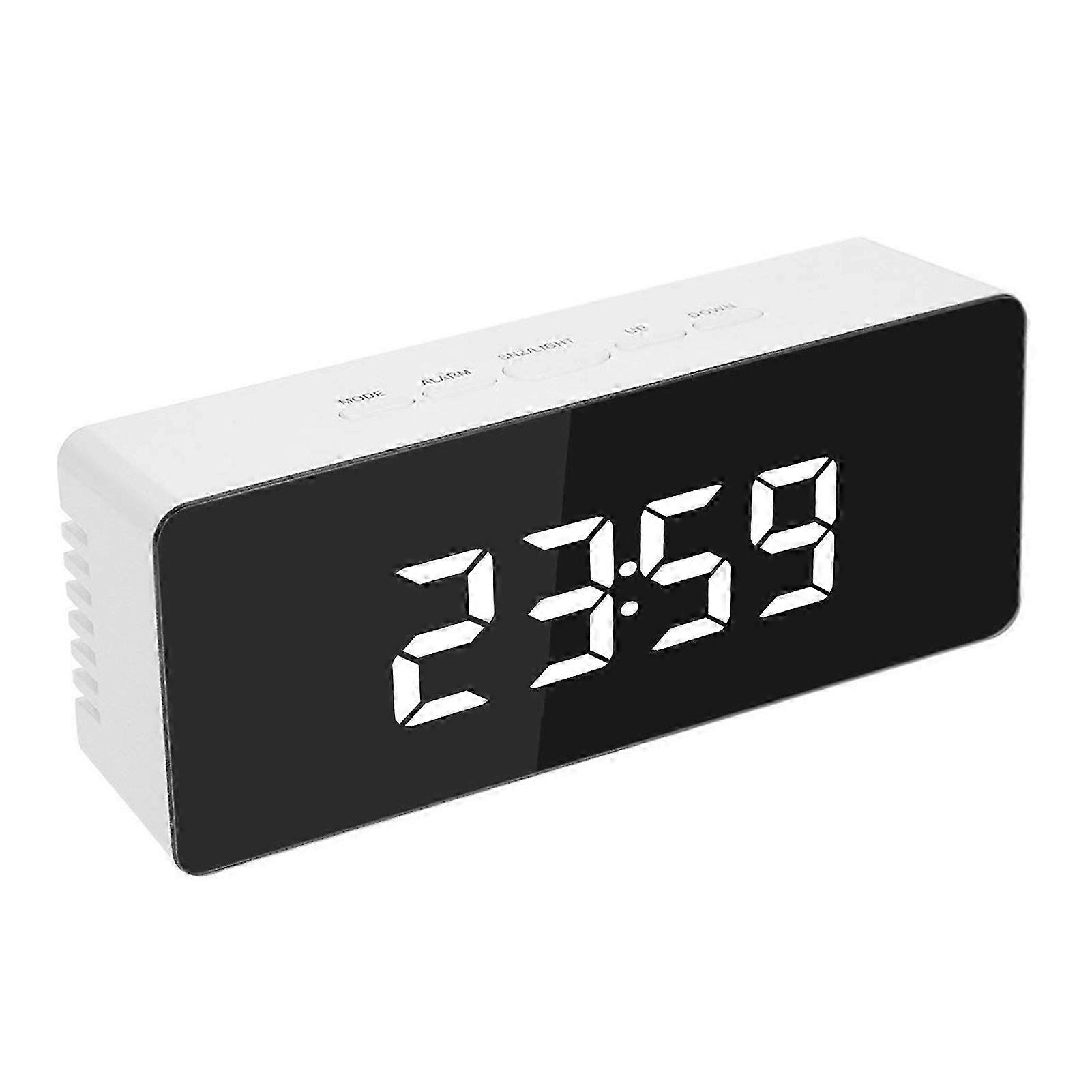LED Mirror Clock White Shell