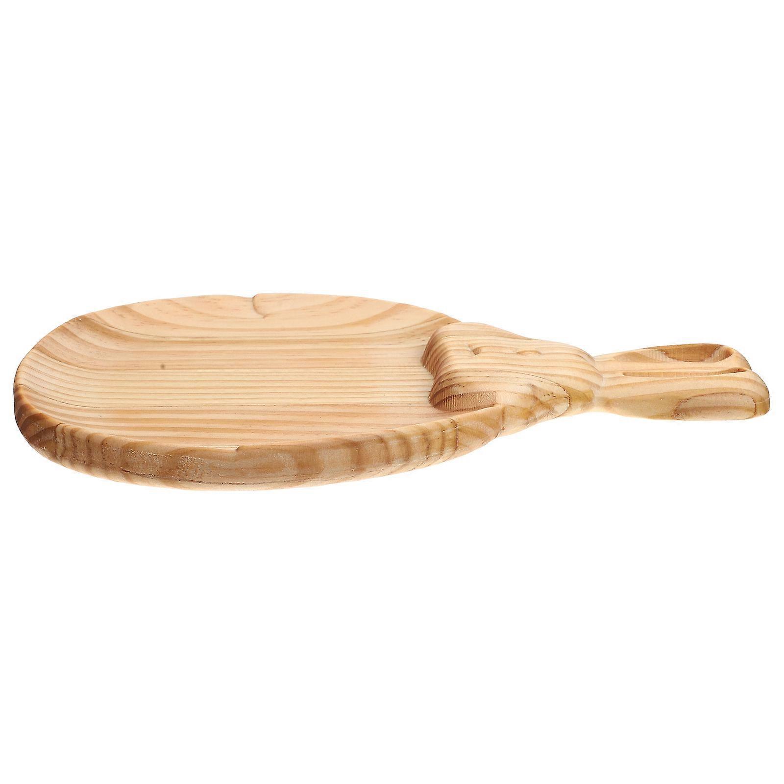 Rabbit Wooden Tray Easter Bunny Serving Plate for Snack Serving