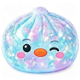 Portable Glitter Simulated Steamed Bun Toy Slow Rebound Soft Stress Relief Sensory Toy for Outdoor Travel Relaxation