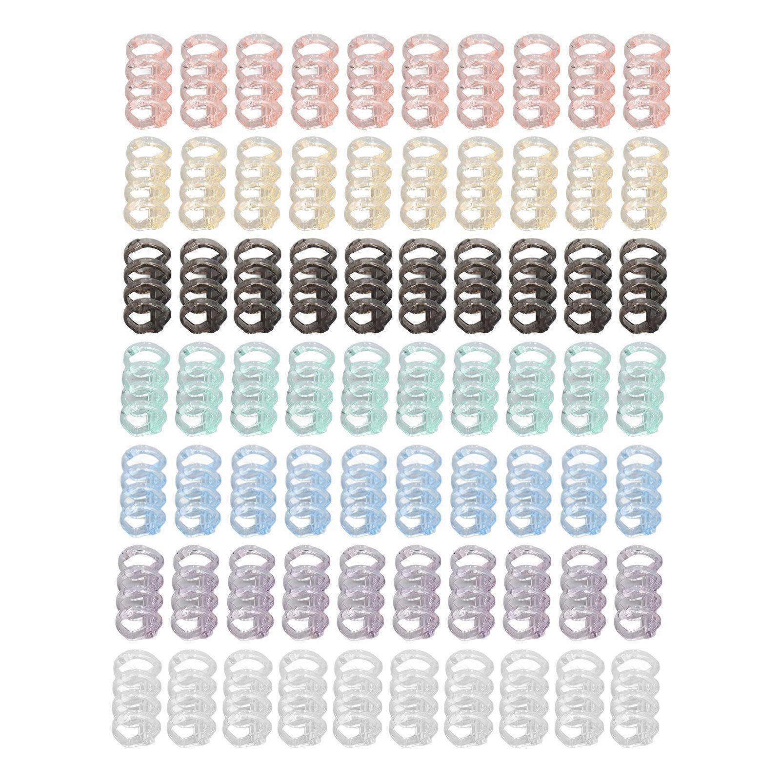 70PCS 4 Hole Binding Spines Plastic Split Loose Leaf Rings Multiple Colors 12mm Inner Diameter YEMAA