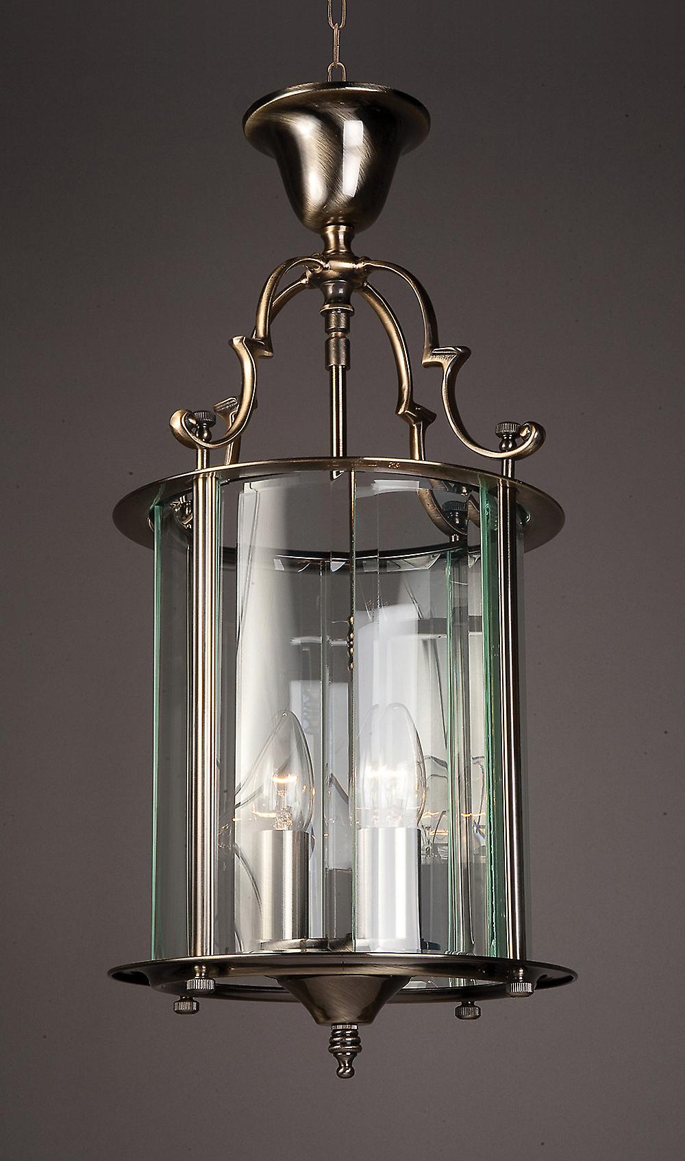 Impex Colchester 3 Light Antique Brass Indoor Lantern
