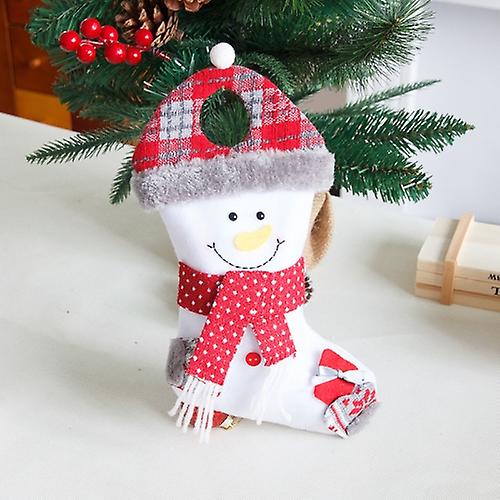 2 Pcs Medium Christmas Stocking Gift Bag Candy Bag Stocking Pendant
