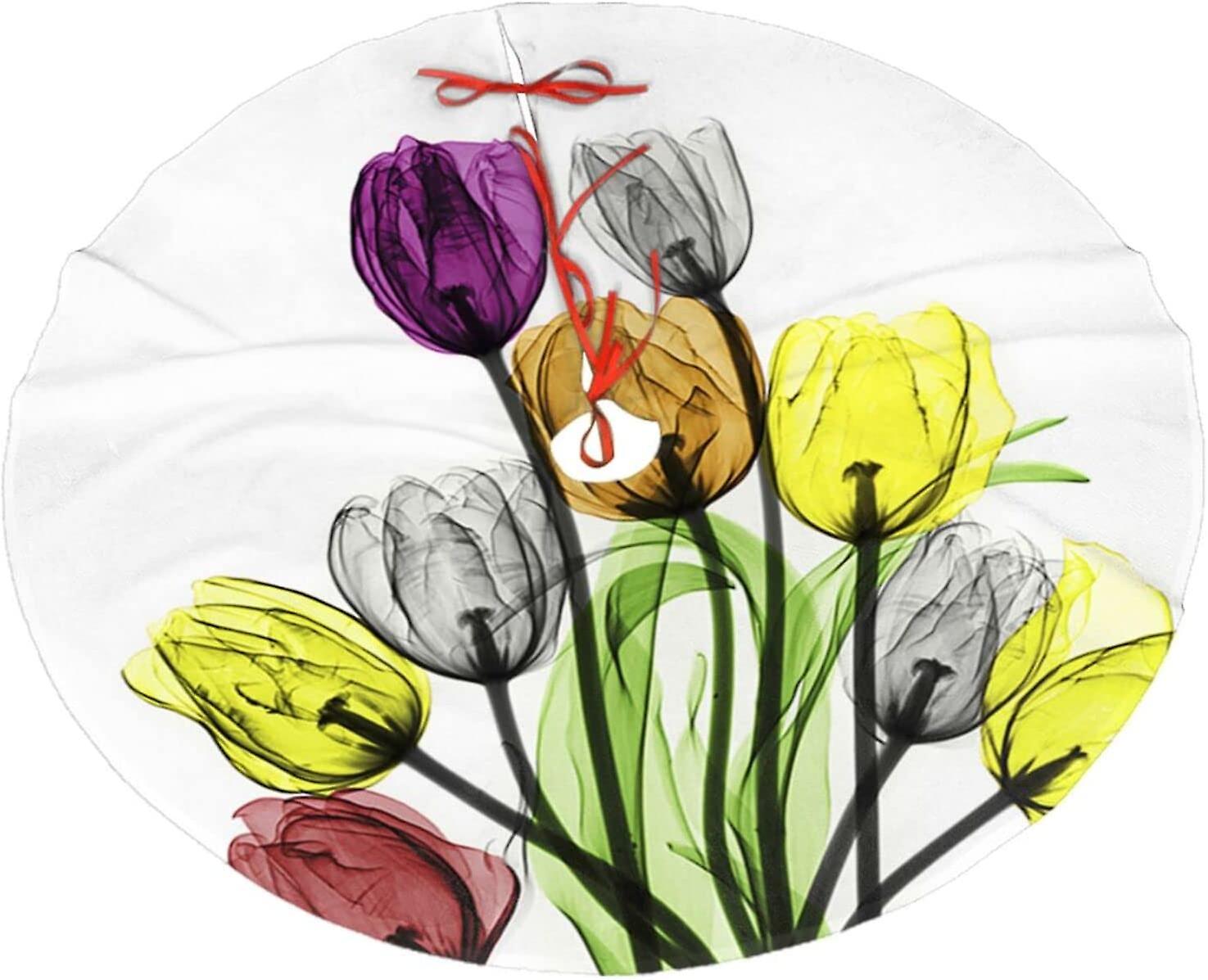 Christmas Tree Skirt Tulip Christmas Decoration Plush Tree Skirt
