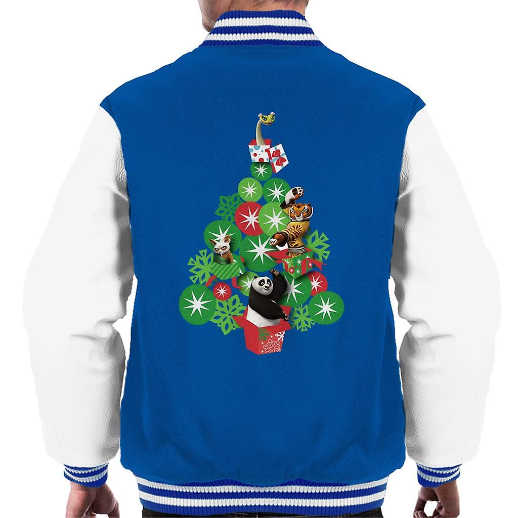 Kung Fu Panda Christmas Tree Characters Men's Varsity Jacket