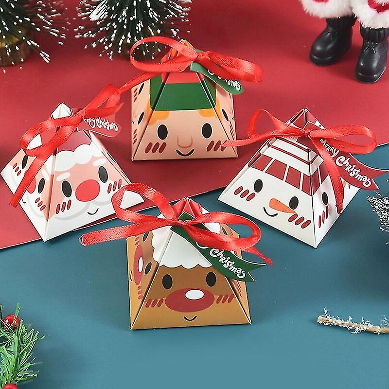 10db karácsonyi cukorka ajándékdoboz Mikulás süti snack csokoládé csomagoló dobozok Noel Party dekorációs kellékekhez @bugu
