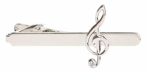 David Van Hagen Treble Clef Tie Clip - Silver