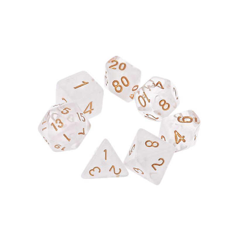 7pcs/set Transparent Sided Dice D4 D6 D8 D10 D12 D20 Dungeons & Dragon D&D RPG P