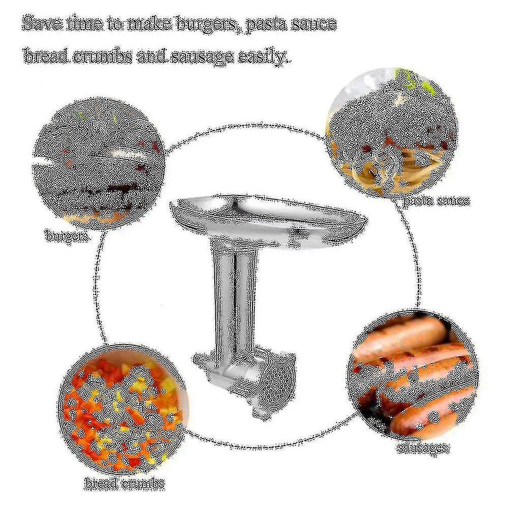 مرفق مفرمة اللحم لخلاطات الوقوف Kitchenaid ، وشملت أنابيب النقانق حشو ، دائم الغذاء Gri