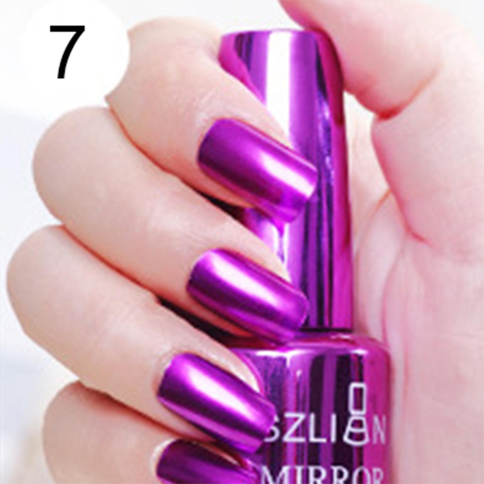 18ml Lasting Solid Color Metallic Mirror Effect Nail Art Polish Varnish Decor