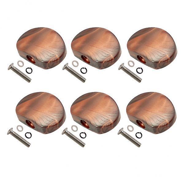 3x6pcs Guitar Tuning Pegs Tuners Machine Heads Knobs Oval Shaped Coffee