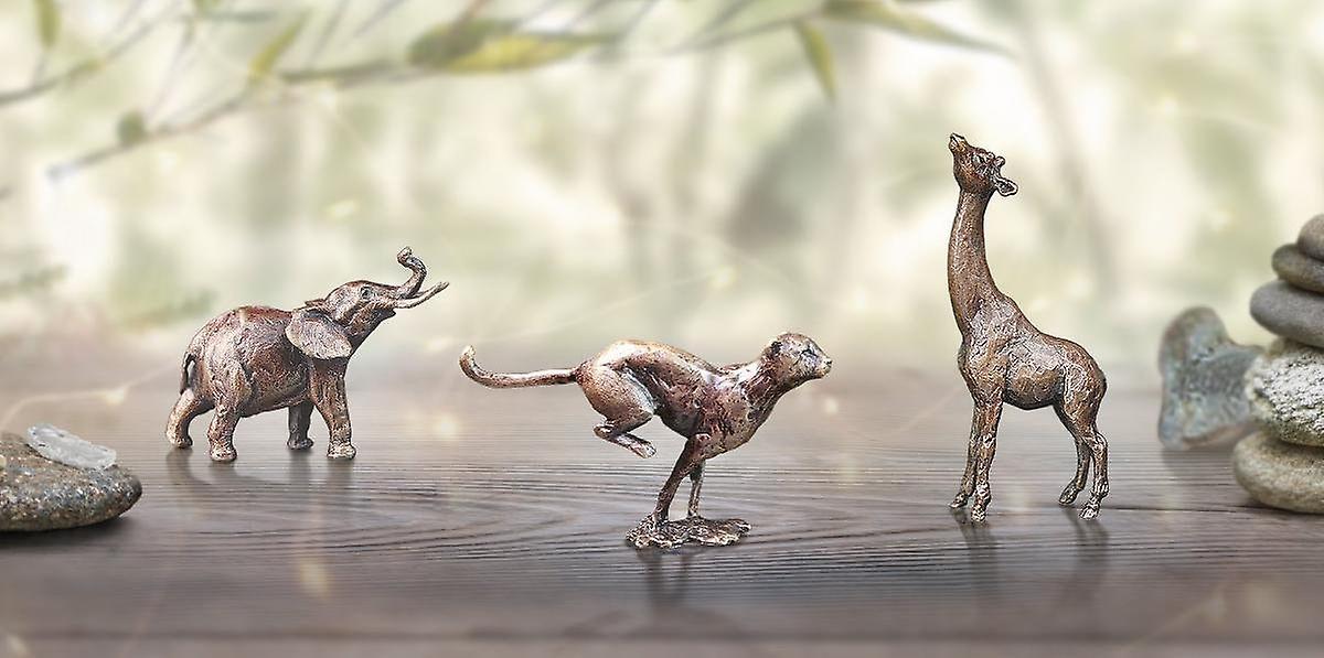 African Wildlife Trio Sculptures & Statues