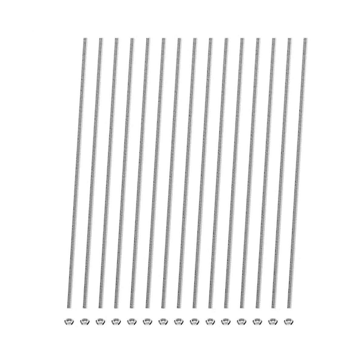 30 Pack 8/32 tiges filetées pour perles, 15pcs goujons de tige entièrement filetés 12 pouces avec 15pcs 304 écrous hexagonaux en acier inoxydable
