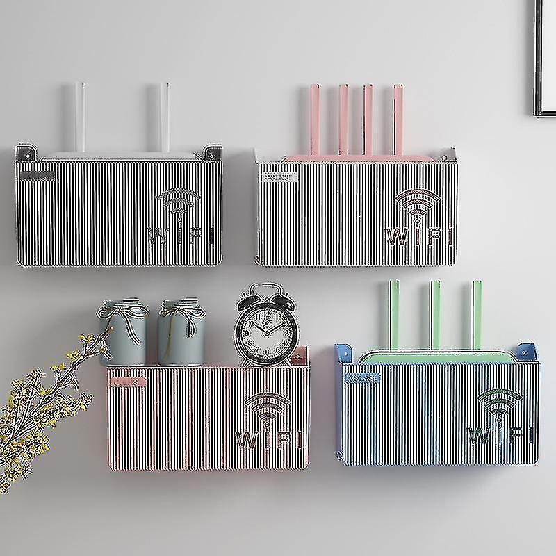 Wireless Wifi Router Shelf Storage Box, Wall Hanging Abs Plastic Organizer Box, Cable Power Bracket 