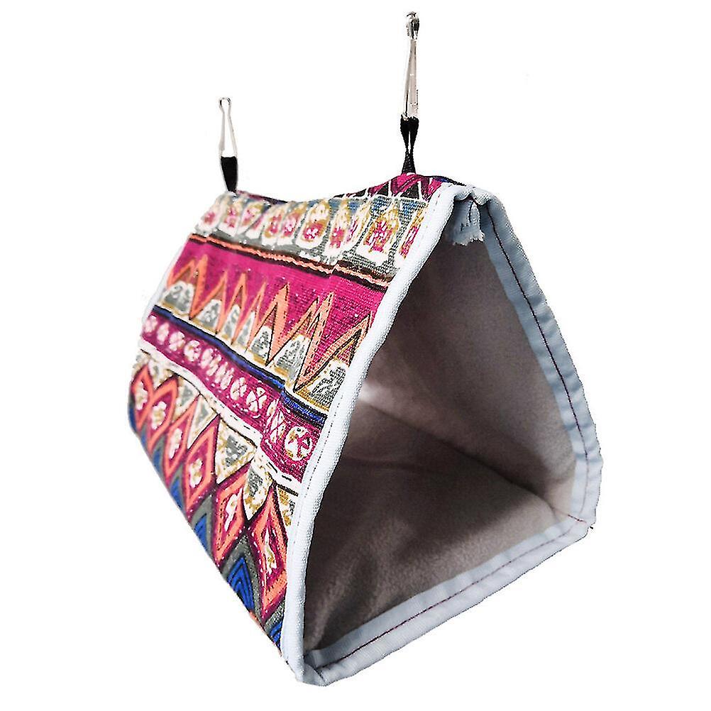 1pc Triangle Parrot Hammock Bird Nest Hanging Sleeping Bed (random Color)