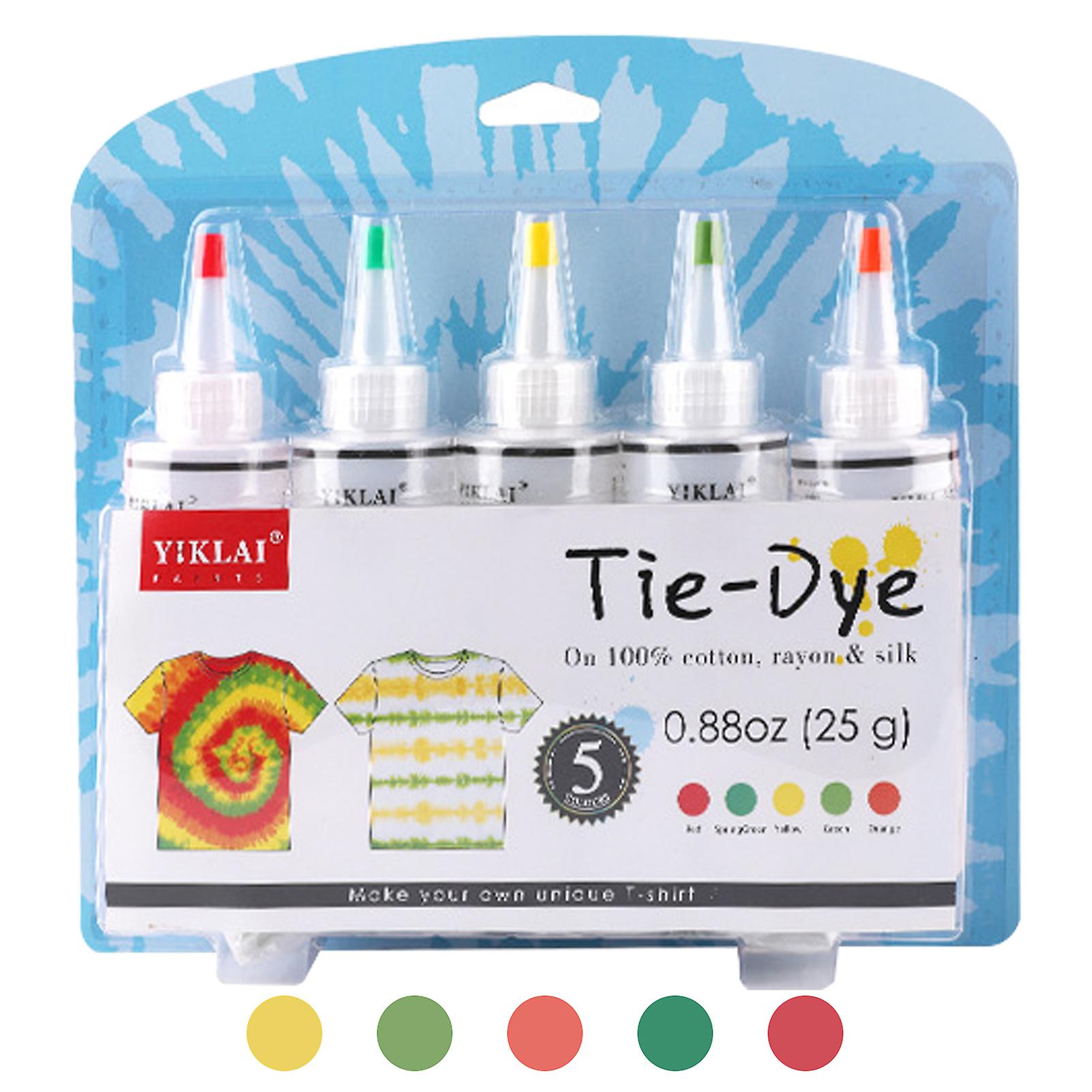 5 Colors Diy Tie Dye Kits Fabric Dye Set Fabric Paint 120ml/bottle