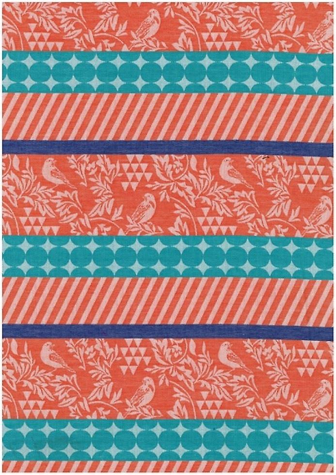 Kokka 棉梭织提花织物珊瑚色 - 每米