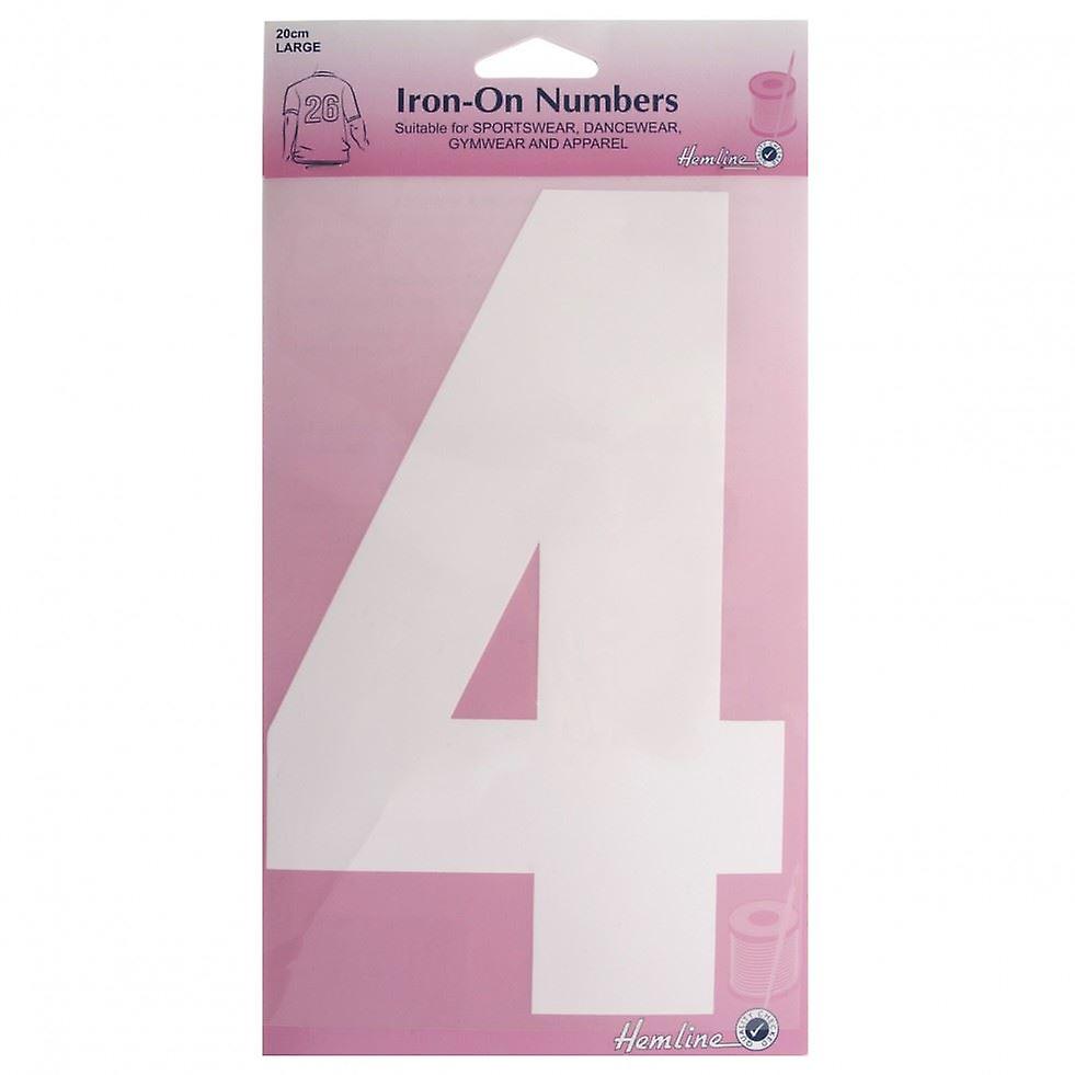 Hemline Number Patch Motif  White Number 4 - each