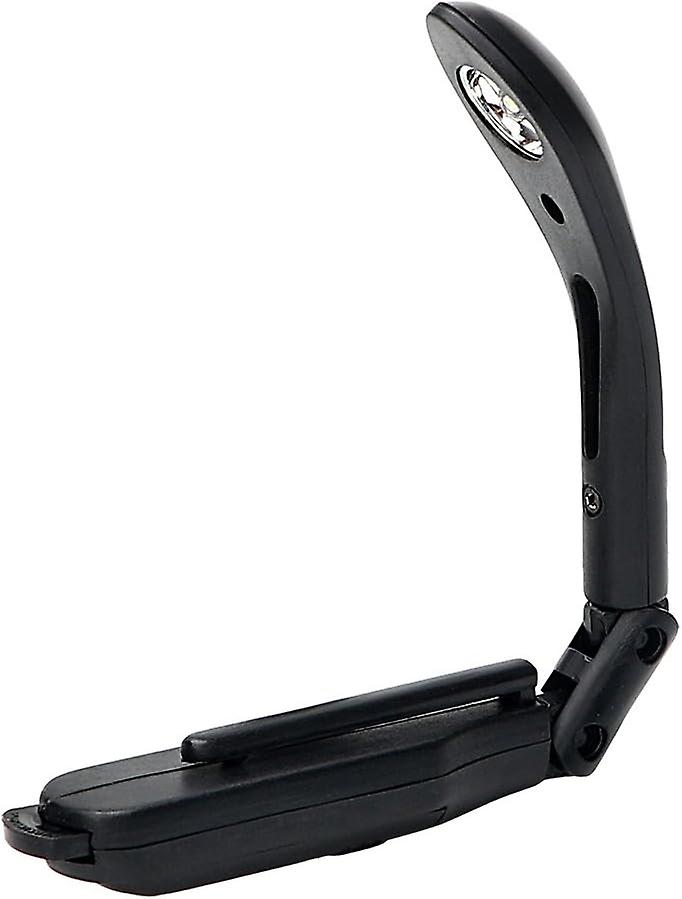 Adjustable Clip-on Book Reading Light with Foldable Battery (Black)