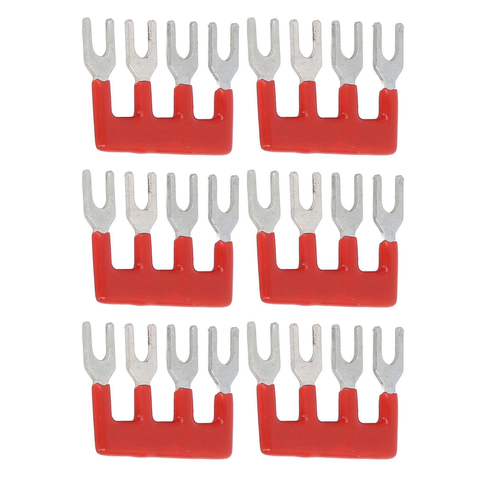 20Pcs τερματικές λωρίδες τύπων πιρουνιών PVC τύπων πιρουνιών φραγμών βραχυκυκλωτήρων βραχυκυκλωτήρων τερματικές λωρίδες 400V 15A κόκκινο TB 1504