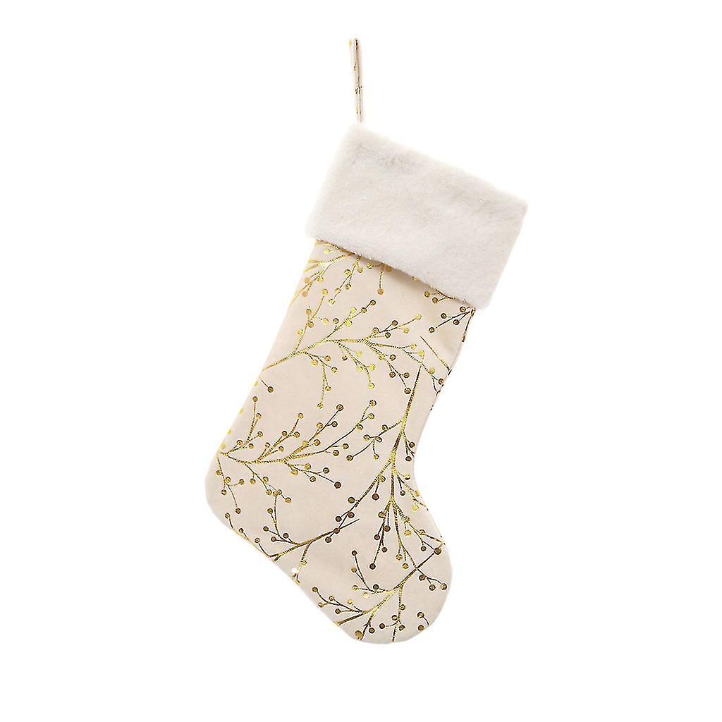 Bronzing Flower Branches Pattern Plush Christmas Tree Skirts/christmas Stocking