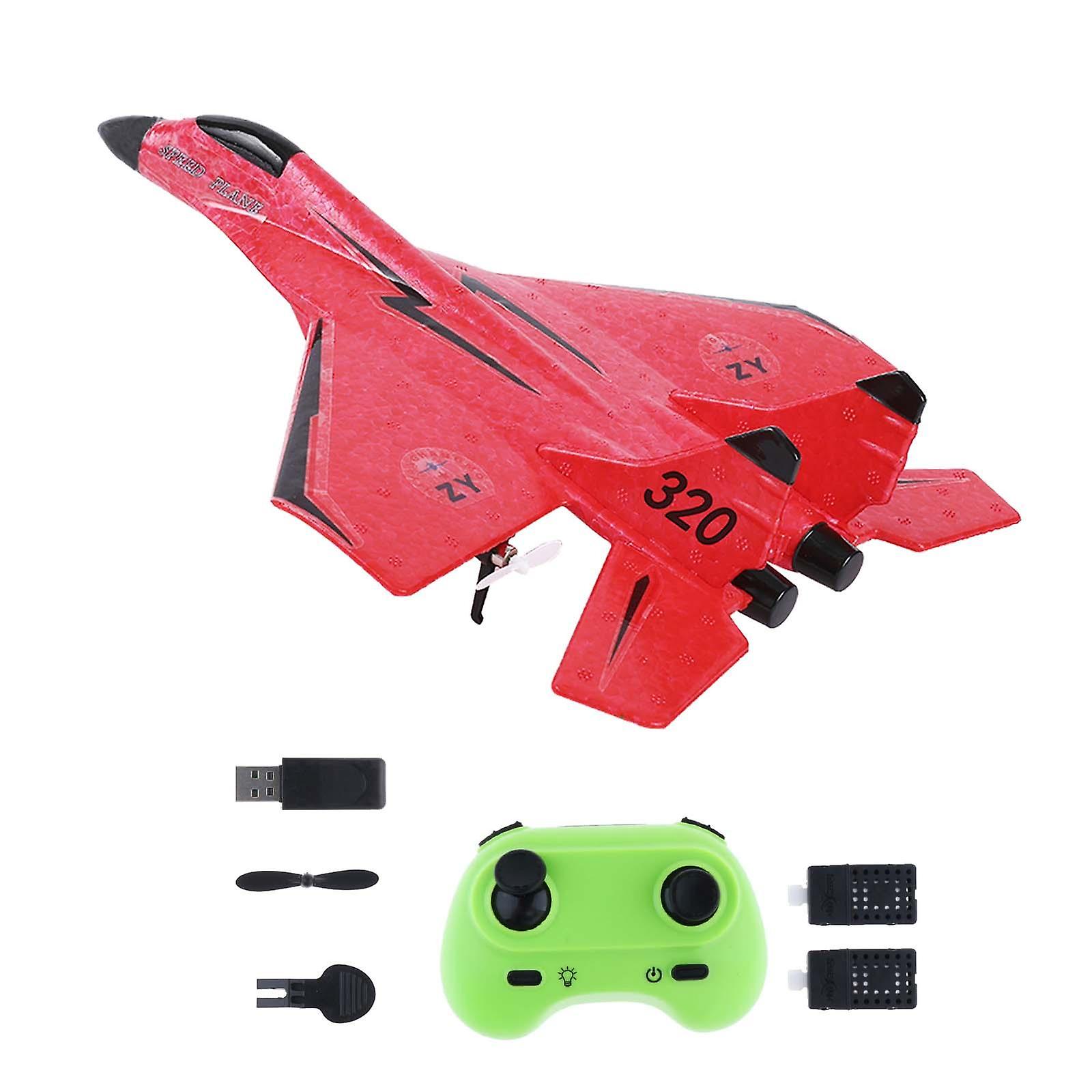 RC Plane with Light Easy to Control 2.4G 2 Channel RC Glider for Kids Adults red
