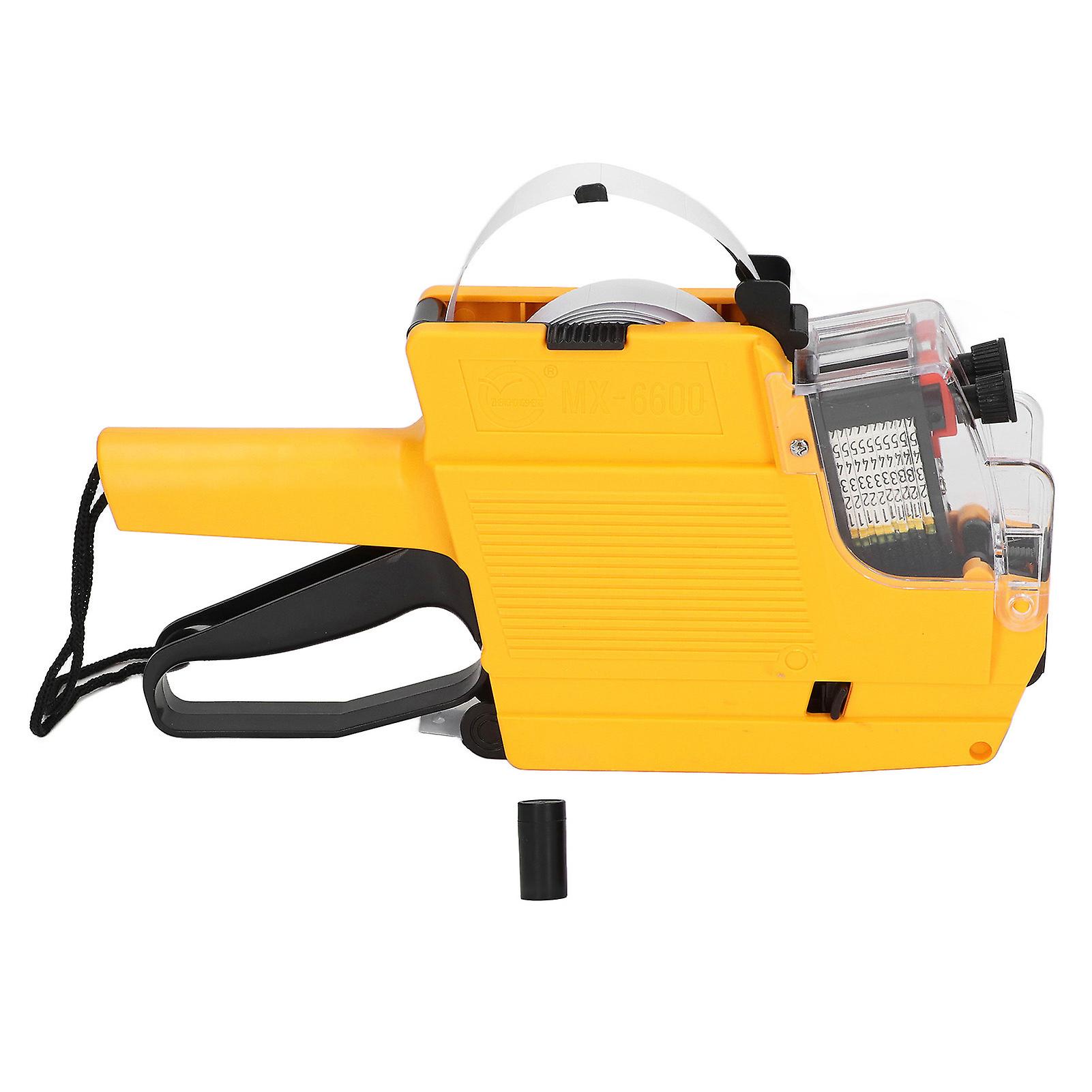 10 Digit 2 Line Price Tag Gun Labeler Marker Attachment Tool for Office Retail Store Yellow