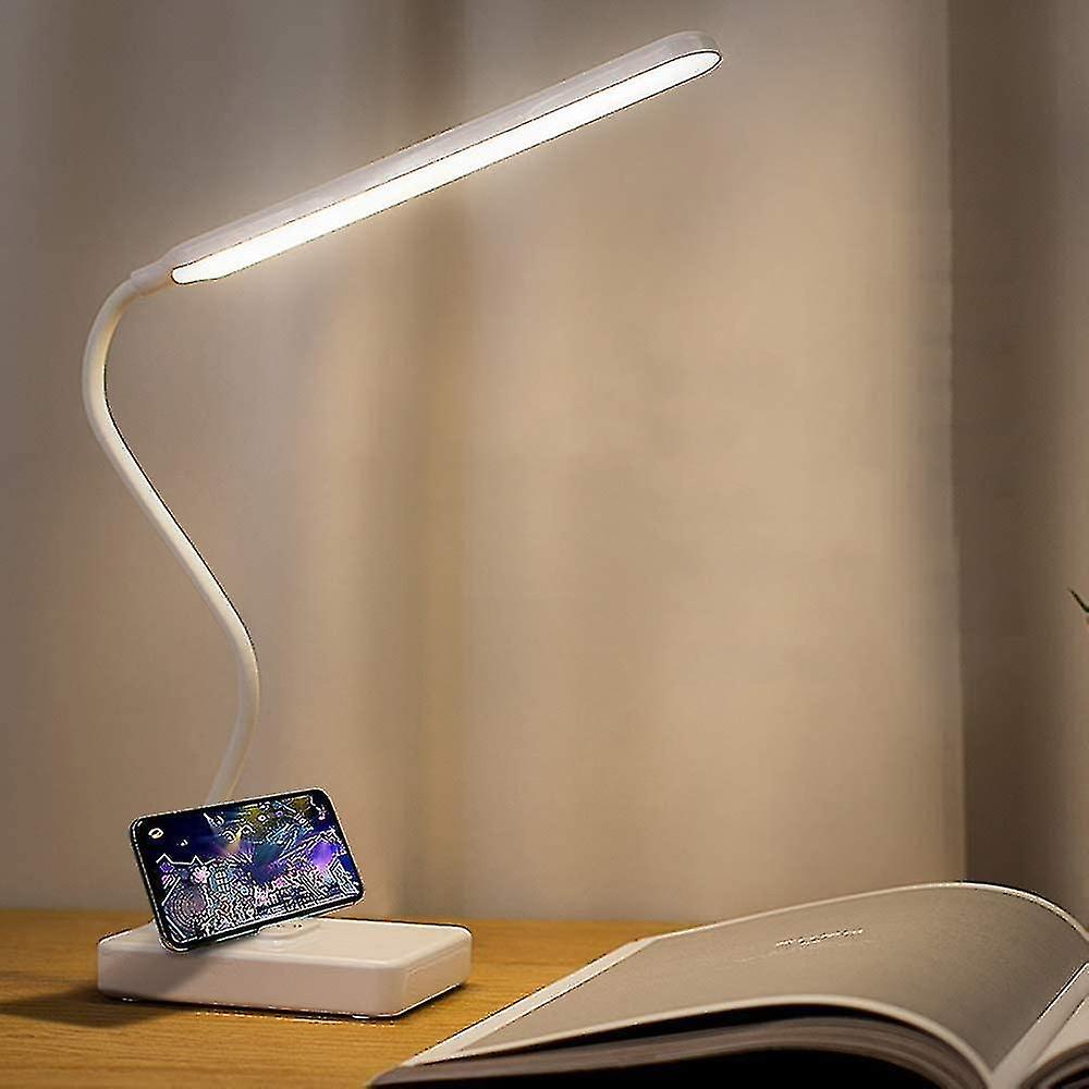 Usb Rechargeable Wireless Led Desk Lamp 1500mah Battery, Touch Dimmable Intensity 3 Colors Modes, Re