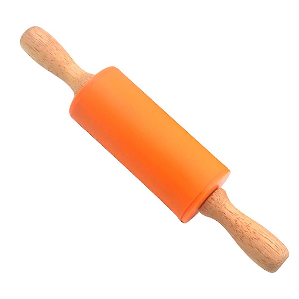 OuZhan Rolling Pin Non-stick Dough Cookie Biscuit Pizza Roller Silicone Baking Tool