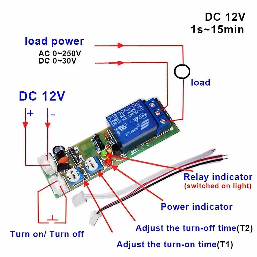 DC 12V Zeitrelais Timing Timer Delay Relay ON OFF Module 15 min