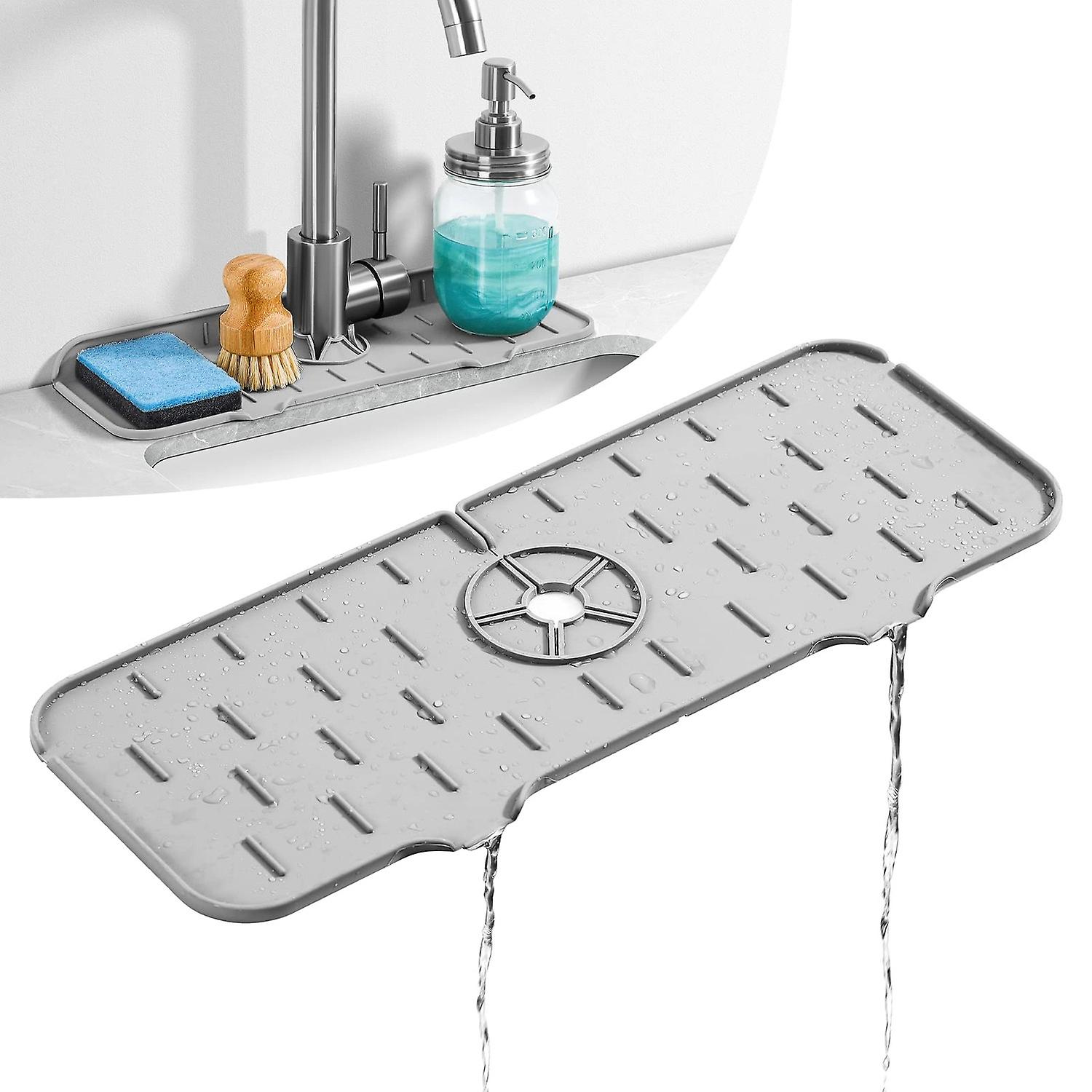 Silicone Kitchen Sink Splash Mat, Gray