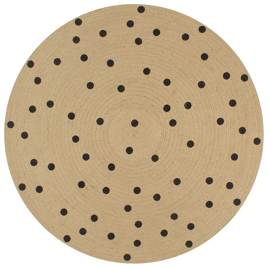 Rug Handmade Jute with Dot Pattern 120 cm