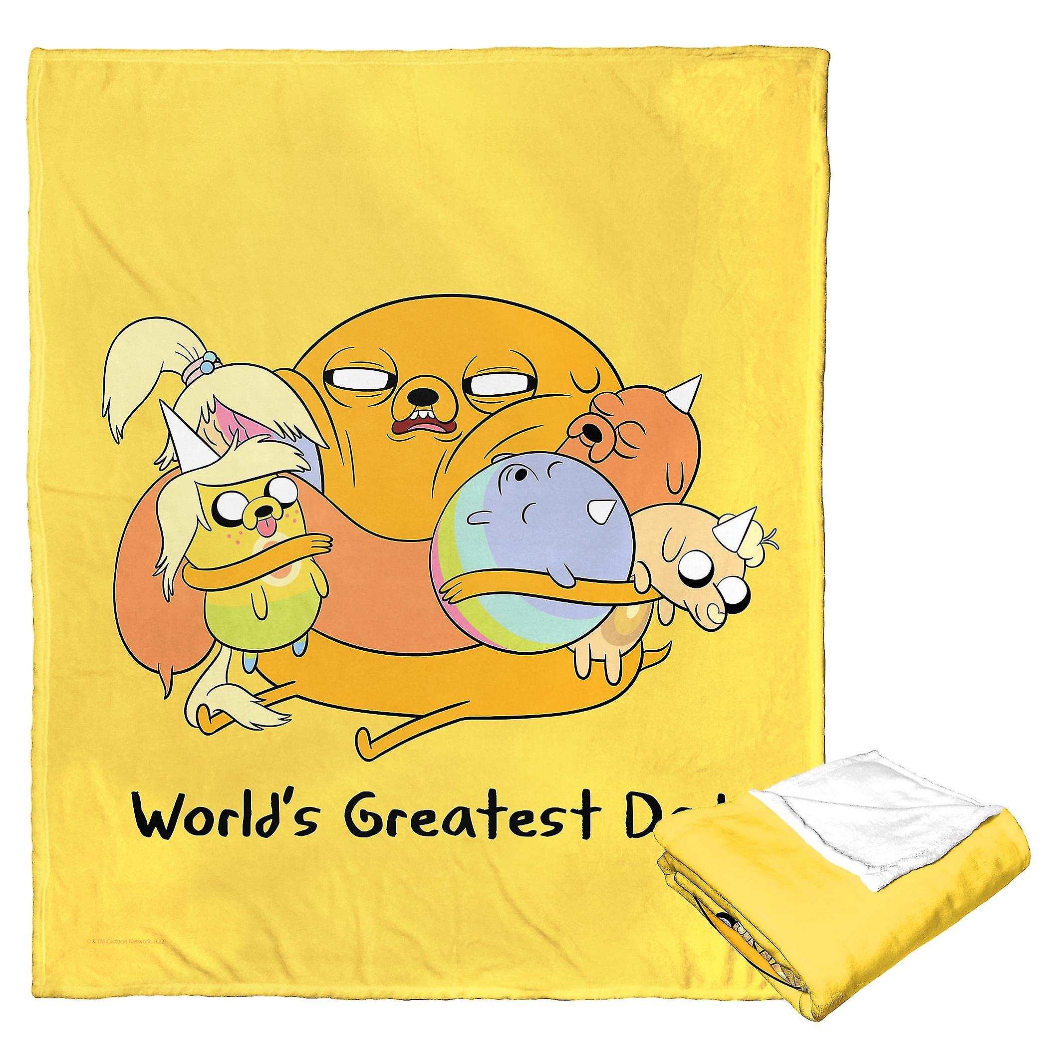 Adventure Time Silk Touch Throw Blanket, , Worlds Greatest Dad-yhju5