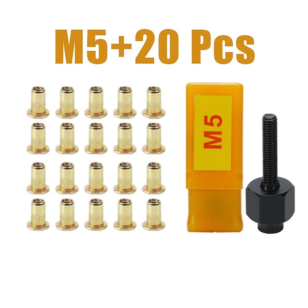 21pcs/set Riv Nut Tool Nuts Manual Nieter Installation Handnietmutter Mutternwerkzeug mit Edelstahlmuttern für M3 M4 M5 M6 M8 M10 ~ 10861