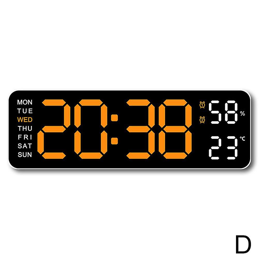 With Calendar Date Temperature LED Large Display USB Digital Wall Alarm Clock